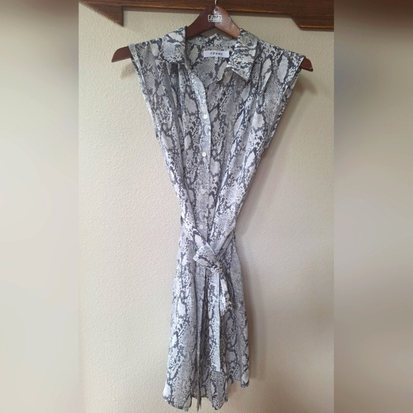 Frame Womens Snake Print Silk Sleeveless Mini Dress. Size S - Picture 1 of 8